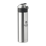 Bouteille en acier personnalisée imprimée ou gravée 400 ml Go Metalic couleur argenté mat vue principale