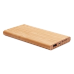 Chargeur sans fil avec logo et connexion C 6.000 mAh Bamboo couleur bois
