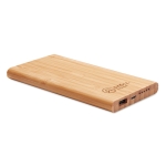 Chargeur sans fil avec logo et connexion C 6.000 mAh Bamboo couleur bois vue principale
