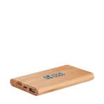 Batterie externe en bambou de 4.000 mAh Powercard Bamboo vue avec zone d'impression