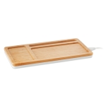 Set de table en bambou Bamboo Tidy avec chargeur sans fil Bamboo Tidy couleur blanc