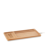 Set de table en bambou Bamboo Tidy avec chargeur sans fil Bamboo Tidy vue avec zone d'impression