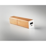 Powerbank en bambou avec logo imprimé ou gravé 2.200 mAh Bamboo couleur bois quatrième vue