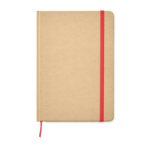 Carnet personnalisé recyclé avec élastique A5 pages lignées EcoNote couleur rouge