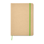 Carnet personnalisé recyclé avec élastique A5 pages lignées EcoNote couleur vert lime