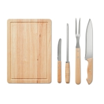 Set de 4 accessoires pour barbecue avec planche à découper Steakchef couleur noir