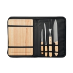 Set de 4 accessoires pour barbecue avec planche à découper Steakchef couleur noir quatrième vue
