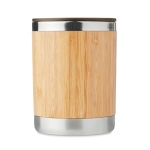 Tasse élégante en acier avec coque en bambou et anse de 300ml Natural couleur bois troisième vue