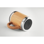 Tasse élégante en acier avec coque en bambou et anse de 300ml Natural couleur bois cinquième vue