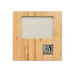 Cadre photo personnalisé en bambou avec station météo Bamboo Plus couleur bois troisième vue