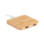 Base de charge sans fil carrée en bambou Natura Square couleur bois