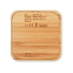 Base de charge sans fil carrée en bambou Natura Square couleur bois troisième vue