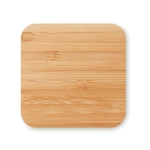 Base de charge sans fil carrée en bambou Natura Square couleur bois quatrième vue