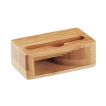 Support pour téléphone en bambou avec amplificateur Acoustic couleur bois