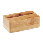 Support pour téléphone en bambou avec amplificateur Acoustic couleur bois troisième vue