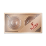 Lot de 2 petites tasses à café avec base en bambou 60ml Espresso couleur transparent quatrième vue principale