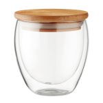 Verre en verre à double paroi avec couvercle de 250ml Vacuum Small couleur transparent