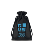 Sac cadeau en coton noir 105 g/m2 Night Boutique Small vue avec zone d'impression