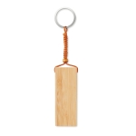 Porte-clés publicitaire en bambou avec support pour portable Bamboo Go couleur bois quatrième vue
