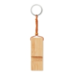 Porte-clés publicitaire en bambou avec support pour portable Bamboo Go couleur bois cinquième vue