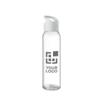 Gourde en verre personnalisables colorées 470 ml Sunset Crystal vue avec zone d'impression