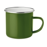 Mug inox personnalisable vintage avec bord argenté de 350 ml Classic couleur vert