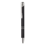 Stylo écologiques avec finition argentée et encre bleue Aster Eco couleur noir