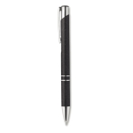 Stylo écologiques avec finition argentée et encre bleue Aster Eco couleur noir deuxième vue