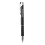 Stylo écologiques avec finition argentée et encre bleue Aster Eco couleur noir deuxième vue principale