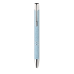 Stylo écologiques avec finition argentée et encre bleue Aster Eco couleur bleu troisième vue