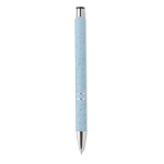 Stylo écologiques avec finition argentée et encre bleue Aster Eco couleur bleu quatrième vue