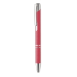 Stylo écologiques avec finition argentée et encre bleue Aster Eco couleur rouge