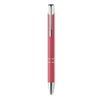 Stylo écologiques avec finition argentée et encre bleue Aster Eco couleur rouge troisième vue