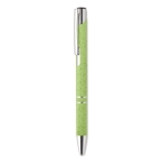 Stylo écologiques avec finition argentée et encre bleue Aster Eco couleur vert