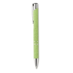Stylo écologiques avec finition argentée et encre bleue Aster Eco couleur vert deuxième vue