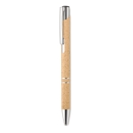 Stylo écologiques avec finition argentée et encre bleue Aster Eco couleur orange