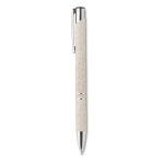 Stylo écologiques avec finition argentée et encre bleue Aster Eco couleur beige deuxième vue