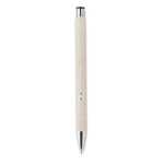 Stylo écologiques avec finition argentée et encre bleue Aster Eco couleur beige quatrième vue