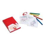 Set de coloriage pour enfants avec dessins en carton et crayons Santa couleur rouge