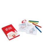 Set de coloriage pour enfants avec dessins en carton et crayons Santa avec zone d'impression
