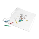 Sac ficelle de Noël pour enfants avec motif renne à colorier Renne couleur blanc troisième vue