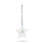 Décoration de Noël en bois en forme d'étoile blanche Nova couleur blanc image avec logo