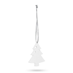 Décoration en forme de sapin de Noël à accrocher avec logo Treetop couleur blanc