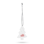 Décoration en forme de sapin de Noël à accrocher avec logo Treetop couleur blanc image avec logo