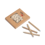Set de 3 décorations en bois à colorier avec crayons de couleur Noel couleur naturel image avec logo