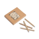 Set de 3 décorations en bois à colorier avec crayons de couleur Noel couleur naturel avec boîte