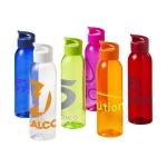 Gourde en tritan publicitaire aux couleurs vives 650 ml Sunset Color couleur bleu transparent troisième vue