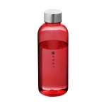 Simple bouteille en tritan pour impression couleur 600 ml City couleur rouge transparent vue avec impression sérigraphique