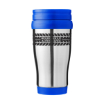 Tasse isotherme en acier avec intérieur en plastique 400ml Barista couleur bleu deuxième vue avec logo