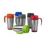 Tasse isotherme en acier avec intérieur en plastique 400ml Barista couleur bleu troisième vue